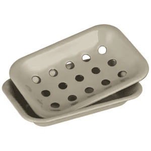 2part GreyEnamelware Vintage Self Draining Bar Soap Removable Drip Tray Custom Enamel Soap Dish Holder With Drainage Holes