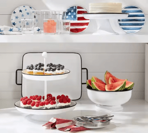 OEM Antique Coloured Rectangle Enamel Dinner Fruit Serving Bbq Fastfood Enamel Coated Steel Metal Tray
